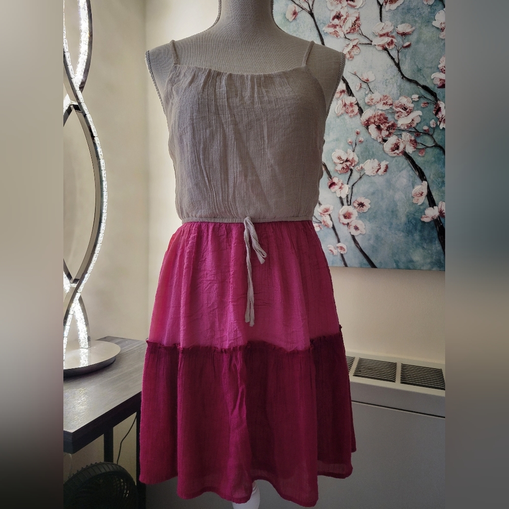 Beige and Pink Dress